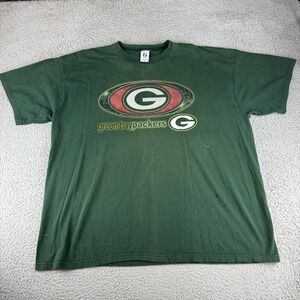 Vintage Logo 7 Green Bay Packers Graphic T Shirt Baggy Faded Y2k Men's Size 3xl
